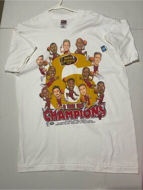 NBA 6 Time Champs Tee with Rainbow Holographic NBA Authentication Patch